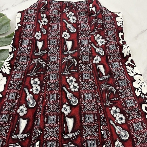 Rainbow Hawaii Womens Vintage Y2k Mini Dress Size L Red White Tropical Floral - Picture 3 of 10